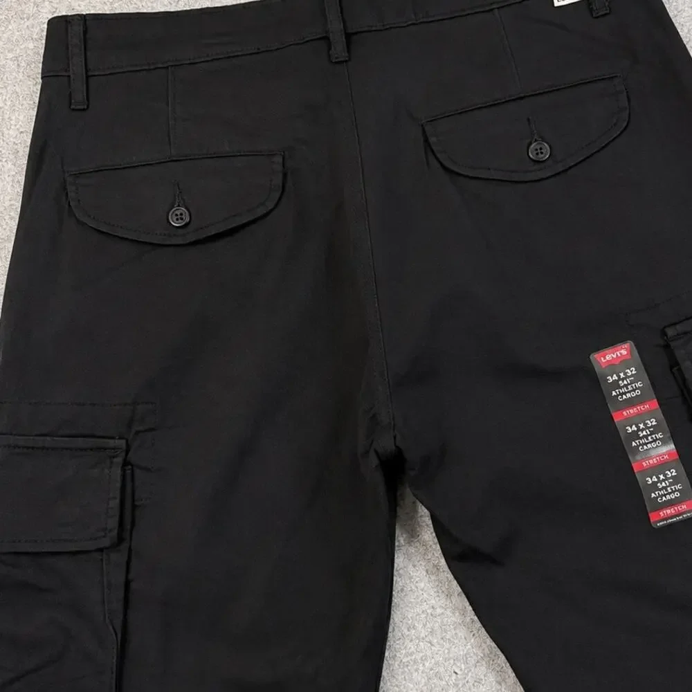 Levi's 541 Athletic Cargo Pants Men's 34x32 Black Stretch NWT